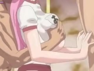 Suur meloned anime lits saab suu täidetud