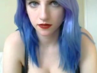 Uimitor albastru părul camera web adolescenta