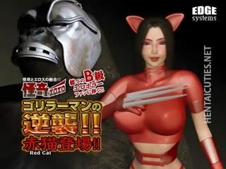 巨大な リサ·アン アニメ catwoman 取得 縛ら アップ